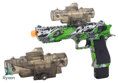 Elektryczny Pistolet Na Kulki Strzałki Wodne Strzałki 2w1 Zielony LEAN TOYS