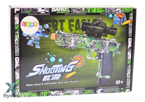 Elektryczny Pistolet Na Kulki Strzałki Wodne Strzałki 2w1 Zielony LEAN TOYS