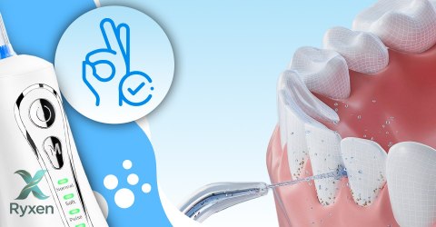 Irygator do zębów bezprzewodowy dentystyczny 4 tryby 7 końcówek 300ml etui RTO
