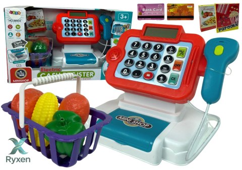 Kasa Fiskalna Dla Dzieci Kalkulator Koszyk Światła Dźwięki Warzywa LEAN TOYS