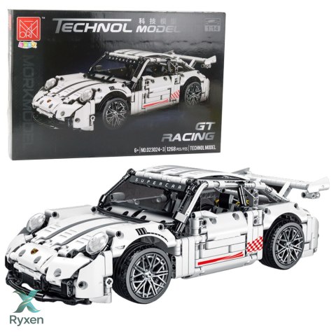 Klocki Konstrukcyjne Samochód GT Racing Biały 1:14 1268 el. LEAN TOYS
