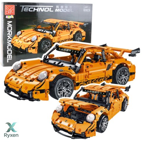 Klocki Konstrukcyjne Samochód GT Racing Pomarańczowy 1:14 1268 el. LEAN TOYS