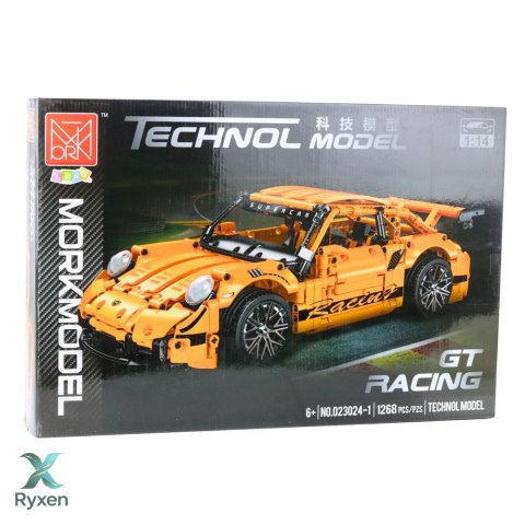 Klocki Konstrukcyjne Samochód GT Racing Pomarańczowy 1:14 1268 el. LEAN TOYS