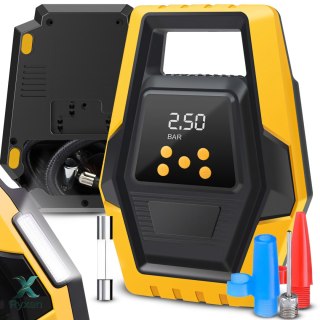 Kompresor samochodowy pompka przenośna el. sprężarka do kół 12v lcd led - er1251 RTO
