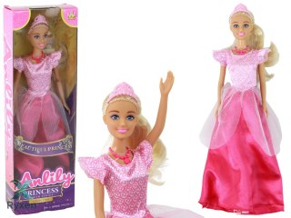 Lalka Dla Dzieci Anlily Księżniczka Długie Blond Włosy Tiara Różowa Suknia LEAN TOYS