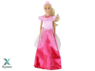 Lalka Dla Dzieci Anlily Księżniczka Długie Blond Włosy Tiara Różowa Suknia LEAN TOYS