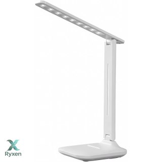 Lampka led nocna biurkowa szkolna kreślarska na biurko lampa uchyt na tel. -e147 ze wzorem eko skóry RTO