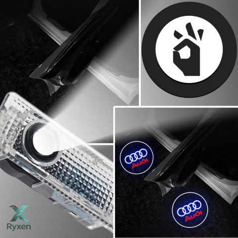 Led logo projektor do audi a3 a4 a5 a6 a7 a8 q3 q5 q7 r8 tt hd 20+ wzorów -mr151 RTO