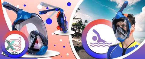 Maska do nurkowania snorkelingu na całą twarz do wody l/xl pełnotwarzowa - sr255 RTO