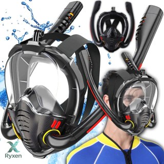 Maska do nurkowania snorkelingu pełnotwarzowa czarna - sr256 RTO