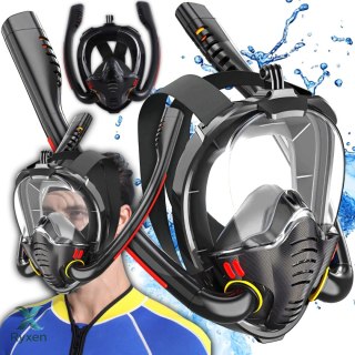 Maska do nurkowania snorkelingu pełnotwarzowa czarna - sr256 RTO