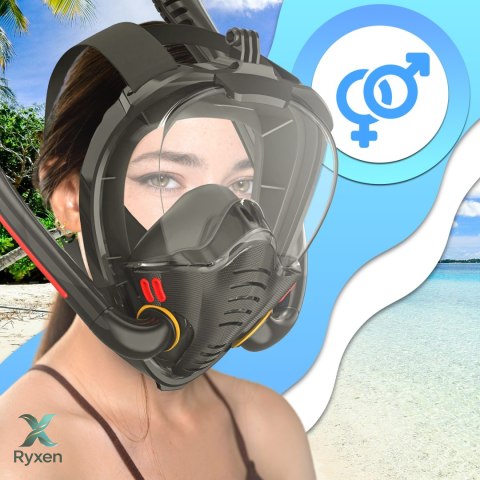 Maska do nurkowania snorkelingu pełnotwarzowa czarna - sr256 RTO