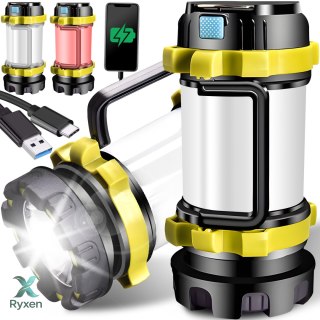 Mocna latarka lampa warsztatowa wojskowa akumulatorowa led usb z uchwytem RTO