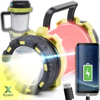 Mocna latarka lampa warsztatowa wojskowa akumulatorowa led usb z uchwytem RTO