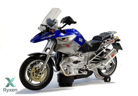 Motocykl Motor Na Baterie Światła Dźwięki Niebieski 1:8 LEAN TOYS