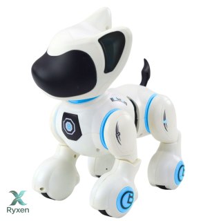 Piesek Interaktywny Robot Pies Pilot Światło Dźwięk Biały Niebieski LEAN TOYS