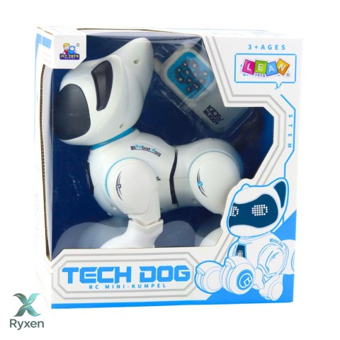 Piesek Interaktywny Robot Pies Pilot Światło Dźwięk Biały Niebieski LEAN TOYS