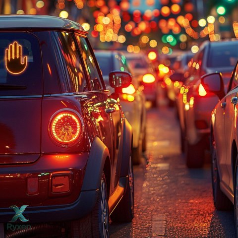 Ręka led sygnalizator gestów na tylną szybę samochodu środkowy palec +pilot RTO