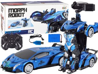 Samochód- Robot Transformacja R/C 1:10 Niebieski Sterowanie Gestami LEAN TOYS