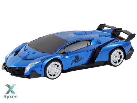 Samochód- Robot Transformacja R/C 1:10 Niebieski Sterowanie Gestami LEAN TOYS