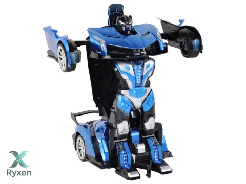 Samochód- Robot Transformacja R/C 1:10 Niebieski Sterowanie Gestami LEAN TOYS