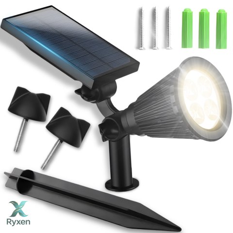 Solarna lampa ogrodowa led wbijana reflektor czujnik zmierzchu punktowa - or1226 RTO