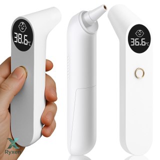Termometr bezdotykowy na podczerwień medyczny lcd alarm gorączki do ucha czoła - er991 RTO