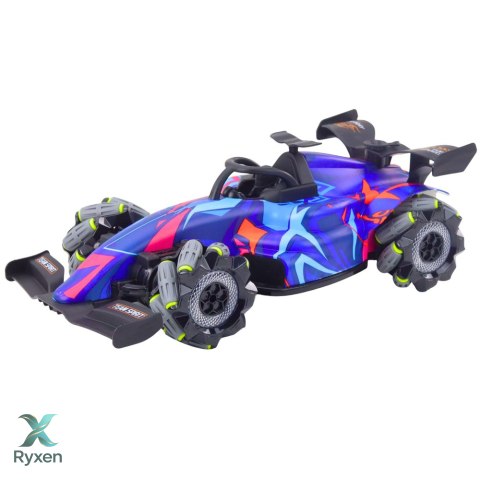 Wyścigówka Zdalnie Sterowana RC 1:10 Światła Dźwięki Para Wodna Niebieska LEAN TOYS