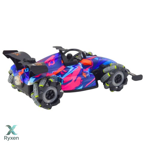 Wyścigówka Zdalnie Sterowana RC 1:10 Światła Dźwięki Para Wodna Niebieska LEAN TOYS