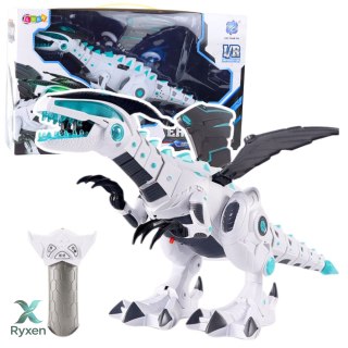 Robot Dinozaur Ze Skrzydłami Zdalnie Sterowany RC Światła Dźwięki Biały LEAN TOYS