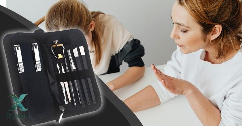Zestaw 8w1 obcinacz do paznokci do obcinania skórek wrastających cążki etui RTO