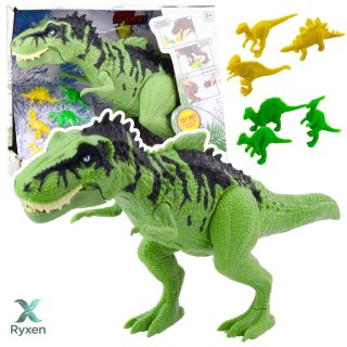 Zestaw Dinozaur Z Małymi Figurki Ruchomy Dźwięki Zielony LEAN TOYS