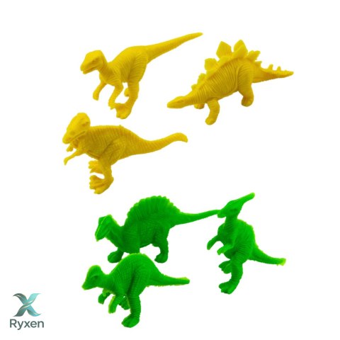 Zestaw Dinozaur Z Małymi Figurki Ruchomy Dźwięki Zielony LEAN TOYS
