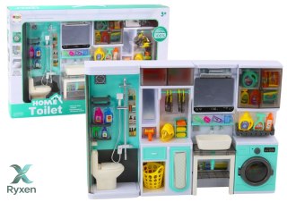 Zestaw Do Zabawy Łazienka 4w1 Prysznic Toaleta Pralka Akcesoria LEAN TOYS