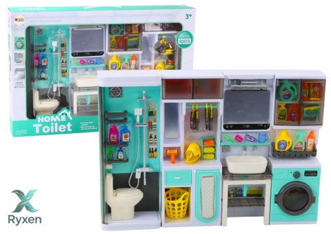 Zestaw Do Zabawy Łazienka 4w1 Prysznic Toaleta Pralka Akcesoria LEAN TOYS