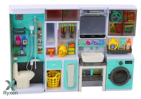 Zestaw Do Zabawy Łazienka 4w1 Prysznic Toaleta Pralka Akcesoria LEAN TOYS