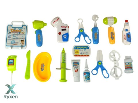 Zestaw Lekarski na Wózku Stolik Lekarski Dla Dzieci Doktor EKG 17 el. LEAN TOYS