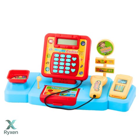 Zestaw Sklepowy Kasa Koszyk Produkty Spożywcze Światła Dźwięki Kolorowy LEAN TOYS