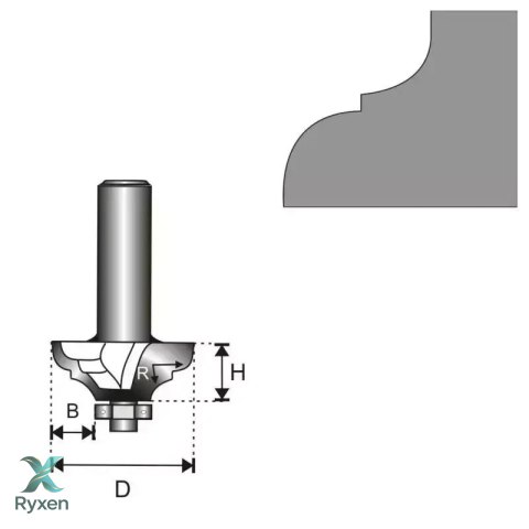 Frez klas2.łoż.t8d35,2h15,9r5,55b11,1mm Dedra