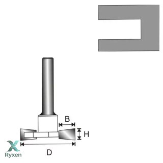 Frez rowkujący"t"t12 d32 h6,35 b9,4 mm Dedra