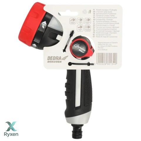 Pistolet zraszający 5-funkcyjny alumin. ultra light thumb Dedra