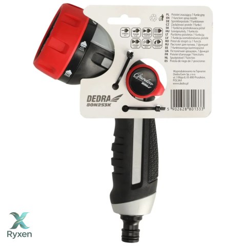 Pistolet zraszający 7-funkcyjny ultra light thumb control Dedra