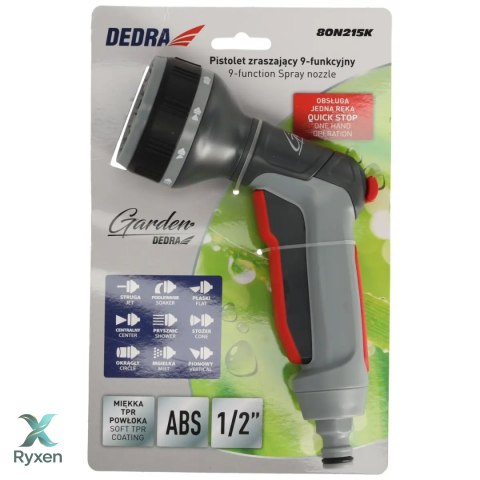 Pistolet zraszający 9-funkcyjny quick stop Dedra