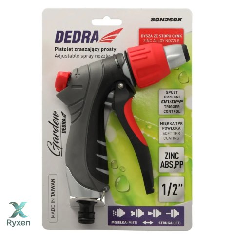 Pistolet zraszający prosty regul.dysza metal.trigger control Dedra