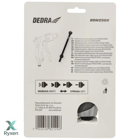 Pistolet zraszający prosty regul.dysza metal.trigger control Dedra