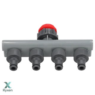 Przyłącze kranowe poczwórne 1/2"-3/4"-1", karta Dedra