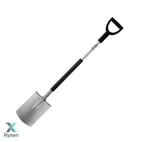 Szpadel prosty zaokrąglony, trzonek metal, uchwyt d tw.122cm Dedra