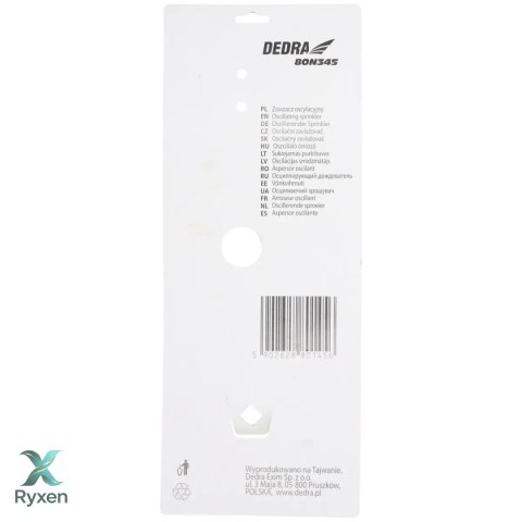 Zraszacz oscylacyjny, 16 dysz, regul. na aluminiowym kolcu Dedra