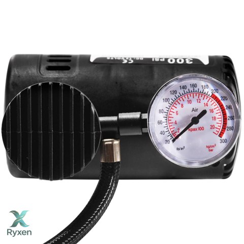 Kompresor samochodowy sprężarka pompka 300 psi 12v -e080 mały czarny RTO