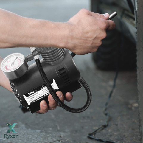 Kompresor samochodowy sprężarka pompka 300 psi 12v -e080 mały czarny RTO